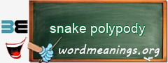 WordMeaning blackboard for snake polypody